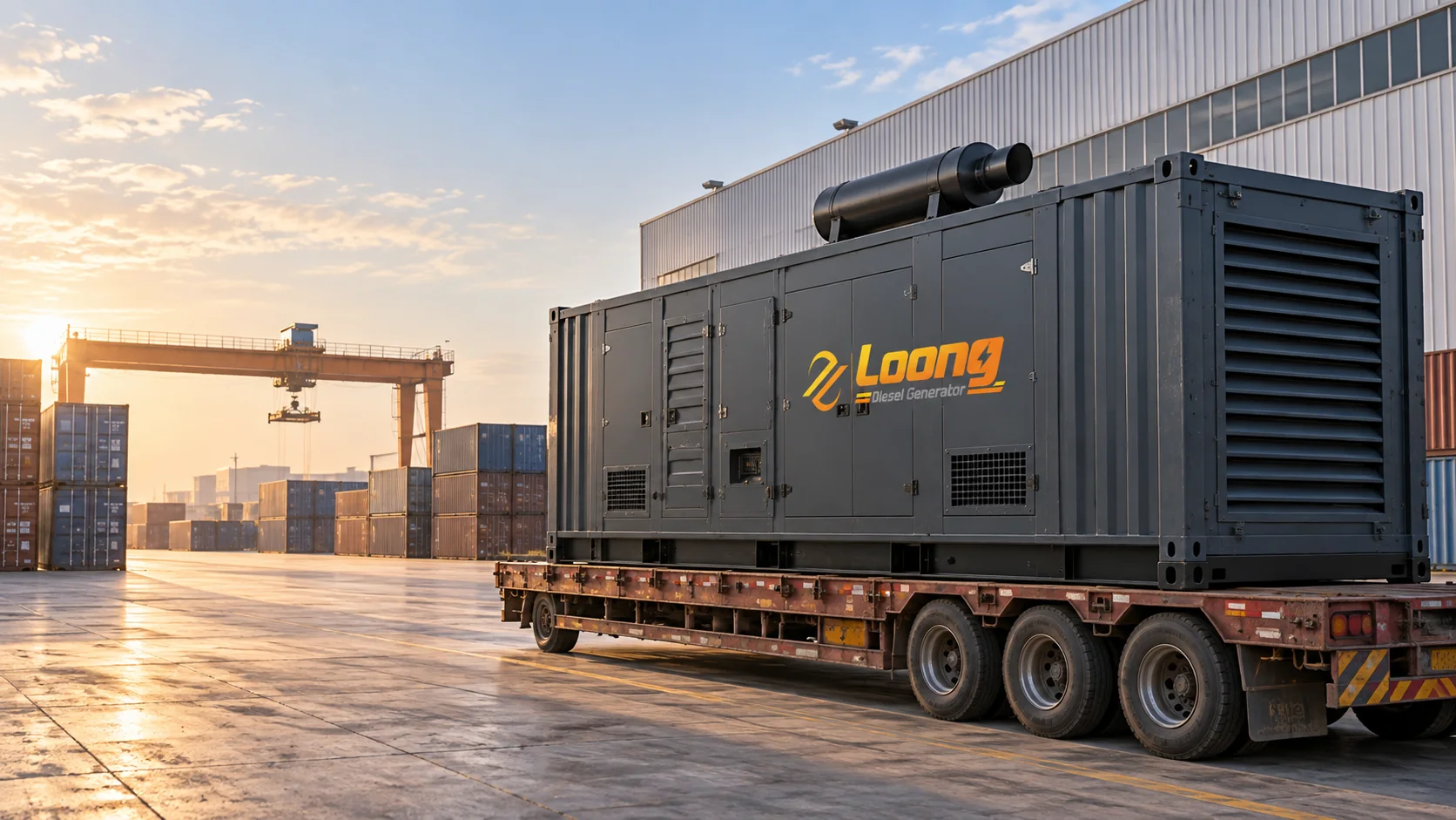 LOONG containerized diesel generator prepared for export delivery