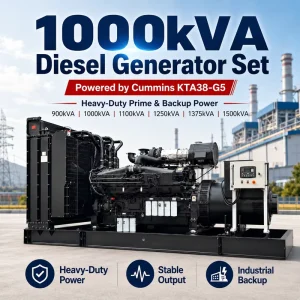 1000kVA Open Diesel Genset Water Cooled Auto Start Remote Control ATS for Factory Power OEM