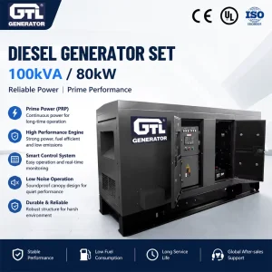 100KVA 80KW Auto Start 50Hz Diesel Generator Set XCW 100T5 Prime Power PRP Silent Industrial