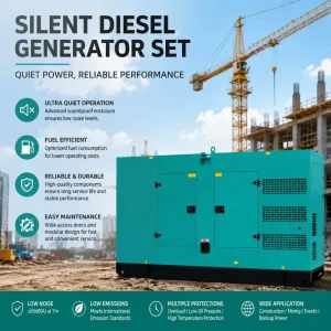 100kVA 80kW Silent Open Frame Diesel Generator Remote Control Water Cooled 24V 12V DC Electric Start ATS Industrial Commercial