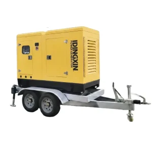 100kVA Mobile Trailer Silent Diesel Generator Set Rainproof Soundproof Generator With SmartGen Controller For Construction