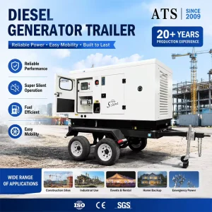 100kVA Silent Trailer Diesel Generator Set Mobile Soundproof 3 Phase 1500rpm 50Hz 60Hz Emergency Power Station for Sale