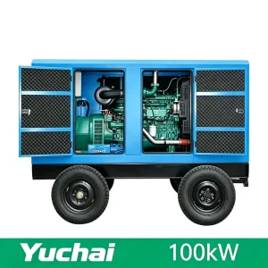 100kW 125kVA Trailer Type Diesel Generator Set 3 Phase Water Cooled for Construction
