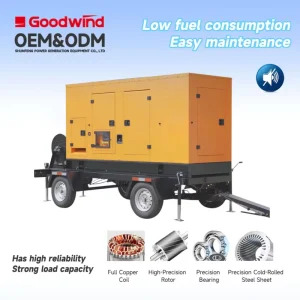 10kVA 12kVA 15kVA 20kVA 380V 50 60Hz Silent Trailer Mobile Genset Standby Engine Power Diesel Generator Set on Wheels