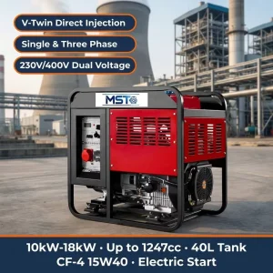 10kW 12kW 15kW 16kW 18kW Open Frame Diesel Generator V Twin Direct Injection 230V 400V 24V DC Electric Start 50Hz Single Three