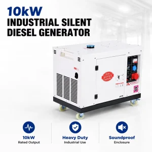 10kW Silent Diesel Generator Soundproof Portable Power Generator 10KW Home & Industrial Backup Power Generator Heavy Duty