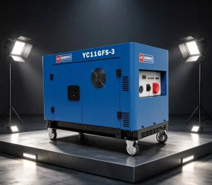 11kW Industrial Diesel Generator Silent 12kW Max V Twin Dual Cylinder Air Cooled Genset Electric Start AVR 25L Tank 230V 200A