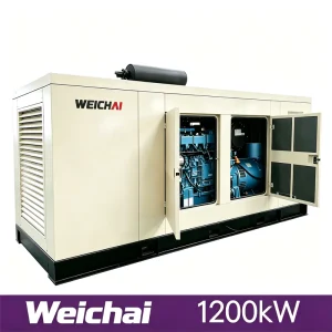 1200kW 1500kVA ATS Pure Copper Alternator Powered by Weichai for Mining Soundproof Silent Type Diesel Generator Set