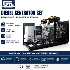 1250kVA 1000kW Diesel Generator Open Type 50Hz Mitsubishi Engine Industrial Power Generator