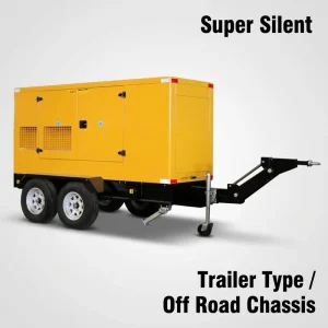 125KVA 100KW 3 Phase Super Silent Mobile Trailer Diesel Generator Heavy Duty Off Road Portable Generator for Construction Mining