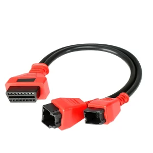 12+8 Pin OBD2 Female One to Two Adapter PVC Shell IP67 Rated Pure Copper Conductors for Chrysler Waterproof Auto 37cm Red