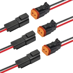14 AWG 2 Pin DT Waterproof Connectors 2 Wire Automotive Electrical Male Female Connector Copper PVC for Car Wiring Harness