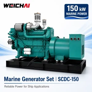 150 Weichai WP10 Marine Engine 150kW 187.5KVA 1500RPM Water Cooled 4 Stroke Electric Start Generator Set for Fishing Ship