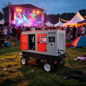 150kVA 120kW Soundproof Diesel Generator Set Trailer Mounted Super Silent 72dB 12H Fuel Tank for Music Festival Event Rental