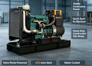 150kw Open Type Diesel Genset, ATS Auto Start Three Phase Outdoor Emergency Backup Power for Government & Commercial Buildings