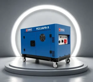 15kVA Silent Diesel Generator 11kW Rated 12kW Max V Twin Dual Cylinder Electric Start Genset AVR 25L Fuel Tank 1800 RPM