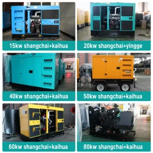 15kw 1600kw 20kva 80kva 100kva 200kva 400kva 500kva 800kva 1000kva Diesel Generator Set with 3 Phase for Industrial Power