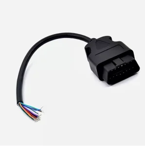 16 Pins OBD OBD II Male Connector to Open Plug Wire Cable OBD2 Cables 30cm 12 DIY Auto Extension Cable Black