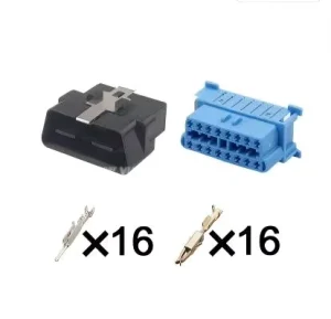 16 pin PA66 1418984 1 12110252 TE AMP Brass Contact 10A IP67 Automotive Adapter Connector with Terminal Plastic Enclosure