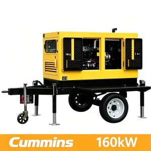 160kW 200kVA High Output Heavy Duty for Home Use Mobile Trailer Type Powered by Cummins Diesel Generator Set