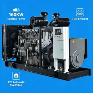 160kW 200kVA Super Silent Diesel Generator EPA Tier 3 Approved 120 240V 277 480V 3 Phase Intelligent Home Commercial Genset