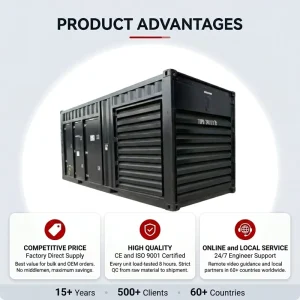 1625kva 1300kw Enclosure Silent Type Diesel Generator 3 Phase 400V 50Hz for Power Plant Oil Fields Construction ISO CE
