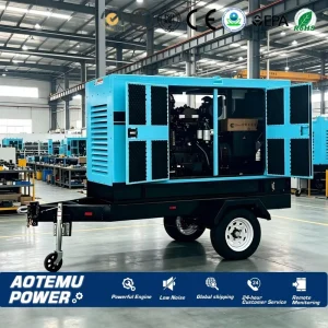 180KW 200KW Trailer Type Weichai Diesel Generator 60Hz 220 440V Deepsea Controller ATS Brake Trailer for Mineral Exploration