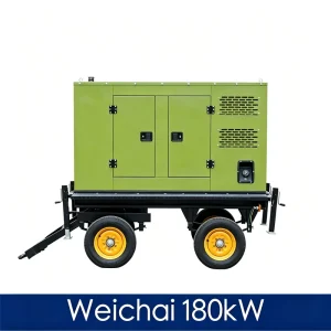 180kW 225kVA Grade Weichai ATS Pure Copper Alternator Hotel Mobile Trailer Mounted Diesel Generator Generador