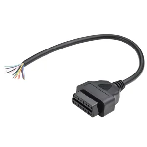 1ft 30cm 12” 16 Pin OBD OBDII Opening OBD2 Female Connector Car Diagnostic Extension Cable Cord Pigtail DIY Mobley Adapter