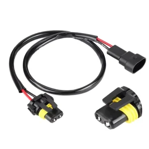 2 Pin Waterproof Wiring Harness 18AWG 12V Plug and Play LED Headlight Adapter Cable IP67 for Auto Fog Light DRL