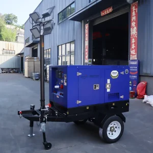20/30/35/40/50KVA Trailer Silent Diesel Welder Generators 60/80/100KW Mobile Lighting Tower Generator Outdoor Power Generadores