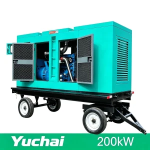 200kW 250kVA Trailer Type Heavy Duty Yuchai Diesel Generator Set 3 Phase Water Cooled 50Hz 60Hz Industrial Grade for Mining