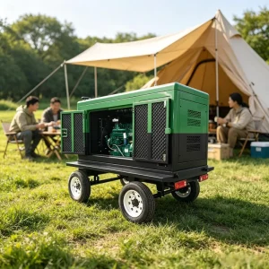 20KW Trailer Type Generators Silent Mobile Power 30KW 50KW 100KW 150KVA With Water Cooling Silent Diesel Generators