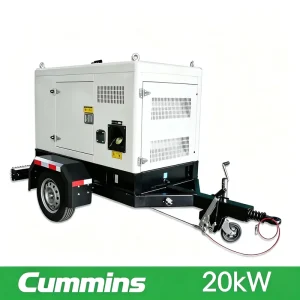 20kW 25kVA Brushless Copper Mobile Trailer Type Diesel Generator Set