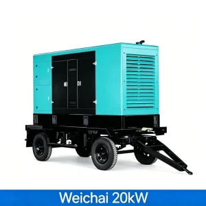 20kW 25kVA Easy Maintenance Compact Mobile Trailer Mounted Diesel Generator
