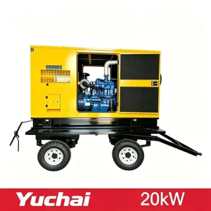 20kW 25kVA Trailer Type Low Fuel Consumption Diesel Generator Set 3 Phase Water Cooled 50Hz 60Hz for Construction Site