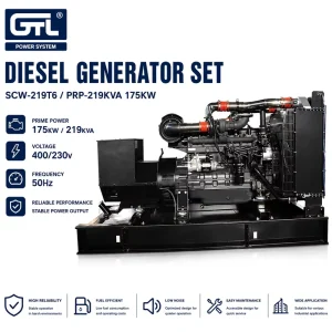 219kVA 175kW SDEC Diesel Generator Set 60Hz Prime Power 400V 1500rpm Water Cooled Open Silent GTL SCW 219T6 Factory Direct Sale