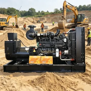240kW 300kVA 6-Cylinder Diesel Generator Heavy Duty Weatherproof Canopy ATS Auto Start for Construction Farm Commercial