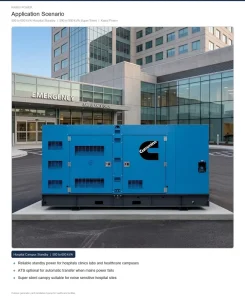 250KVA 300KVA 500KVA Super Silent Open Frame Diesel Generator Water Cooled 24V DC Electric Start 3 Phase 380V 50 60Hz 1500 RPM