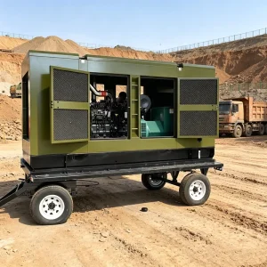 250kVA 200kW Heavy Duty Trailer Diesel Generator Set IP23 Weatherproof 8-12H Fuel Tank for Construction Mining Rental