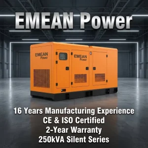250kVA 200kW Super Silent Diesel Generator Set 50Hz 60Hz Dual Frequency 1800 RPM Water Cooled Power Station Global Industry