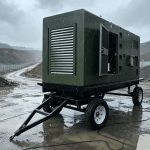 250kVA 200kW Trailer Mounted Silent Diesel Generator Set Weatherproof Canopy 6-Cylinder for Outdoor Construction Site