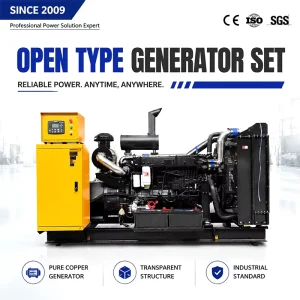 250kVA Open Frame Diesel Generator Set 200kW 1500rpm Reliable Industrial Power Generation Unit for Building