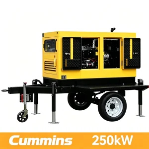 250kW 312kVA Water Cooled Pure Copper Mobile Trailer Type Diesel Generator Set