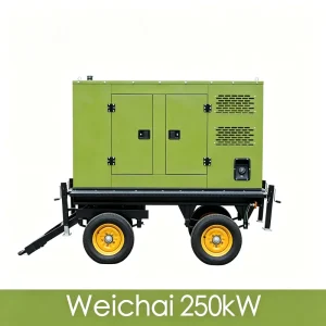 250kW 312kVA Weichai Low Noise for Apartment Mobile Trailer Mounted Diesel Generator