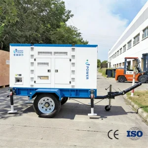 250kw 300kva Three Phase Silent Trailer Diesel Generator Auto Start ATS Remote Control 1500rpm Easy Move Portable for Farm Use