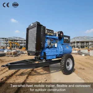 25KVA 30KVA 40KVA 50KVA 60KVA Trailer Mobile Silent Diesel Generator 3 Phase 50Hz 60Hz Outdoor Standby ATS 24V DC Electric Start