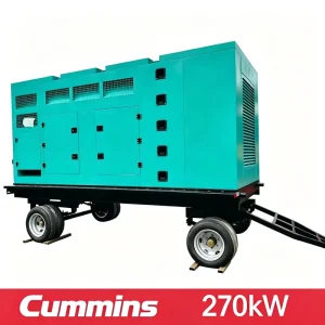 270kW 337kVA Easy Maintenance Compact Design Mobile Trailer Type Diesel Generator Set