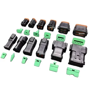 2p 3p 4p 6p 8p 12p Waterproof Deutsch Dt E005 EP08 EP06 Black Connectors with Back Cover for Wiring Harness Auto
