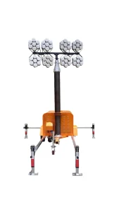 3000W Lighting Tower Solar Mobile Diesel Light Tower with Generator High Mast Portable 7m 8m 9m for Outdoor Construction